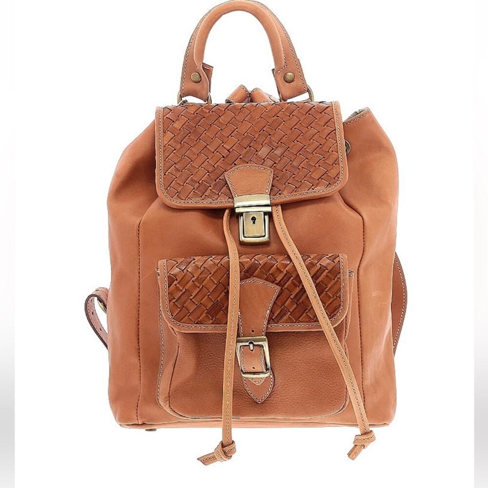 NWT Anonimo Fiorentino Vera Pelle Genuine Natural Leather drawstring Backpack